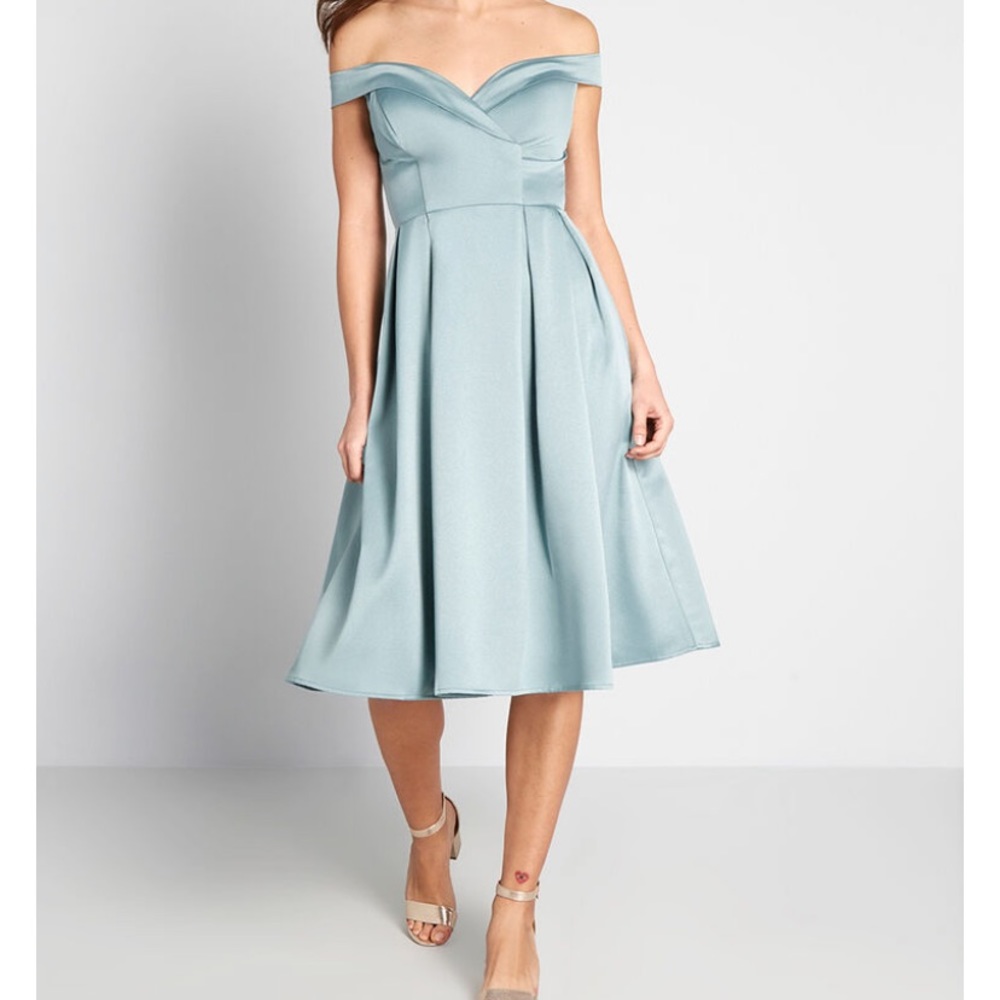 ModCloth Muse to Me Off-the-Shoulder Dress